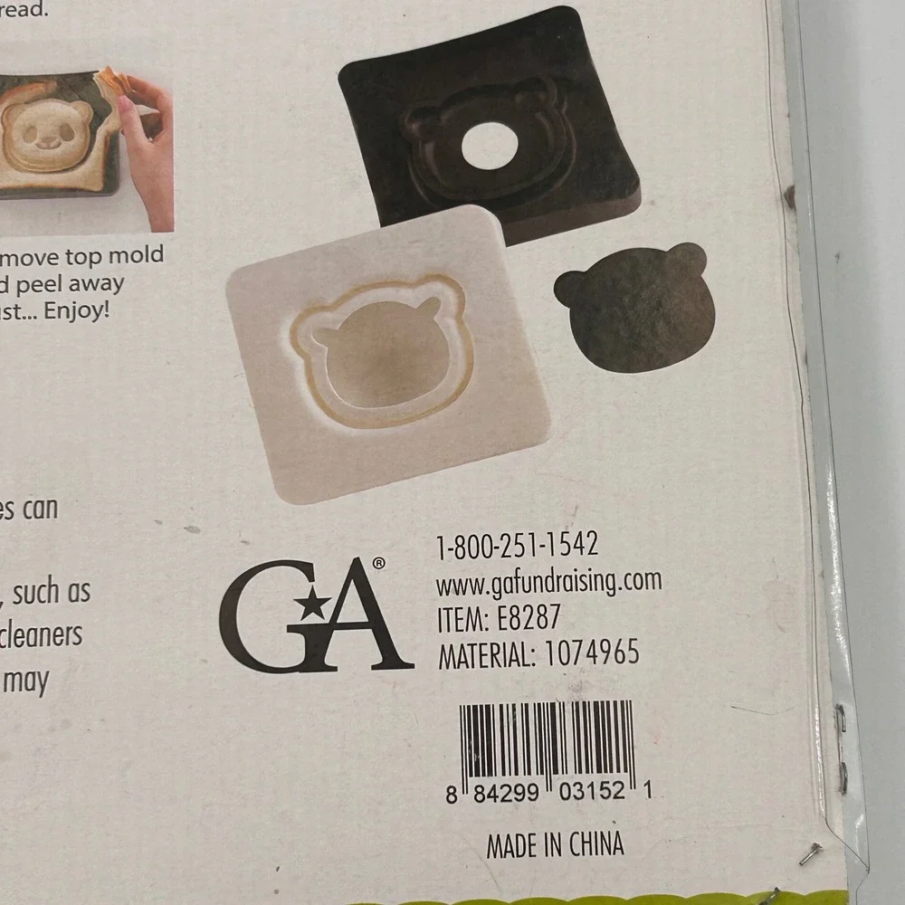 GA Bear Shaped Sandwich Maker Panda Face Crust Cutter Sealer E8287 New
